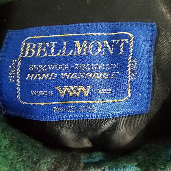 Vintage Bellmont Men's Blue Plaid Wool Blend Flannel Button Up Shirt Size Medium - Picture 3 of 5